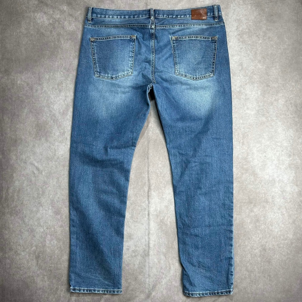 Quiksilver Mens Straight Fit Blue Denim Jeans Medium Wash 38*x32 Stretch Casual - Picture 2 of 9